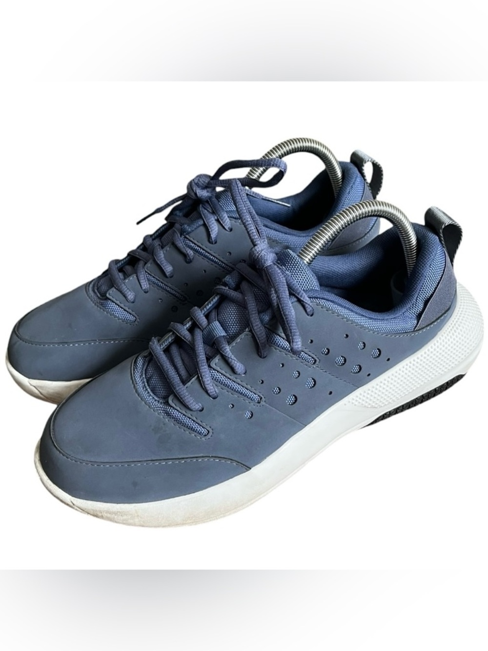 Crocs On The Clock Work Sneakers Storm Bijou Blue Mens 10 Slip Resistant 209475